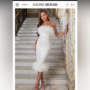 Nadine Merabi Katie White Dress